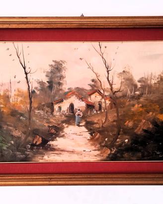 Paesaggio dipinto a mano olio su tela firmato (LIP