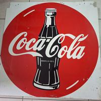 Insegna coca cola cm 82x82 alluminio anni 80