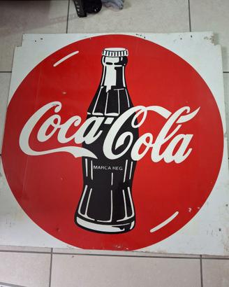 Insegna coca cola cm 82x82 alluminio anni 80