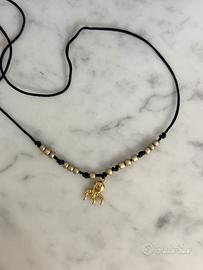 collana simil dodo con ciondolo oro 18k