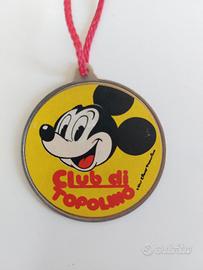 Medaglione vintage del Club di Topolino anni '70