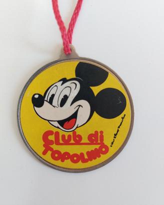 Medaglione vintage del Club di Topolino anni '70