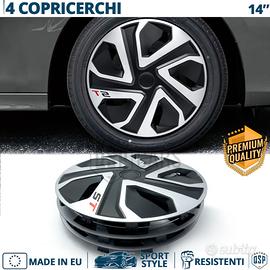 4 Copricerchi per RENAULT 14'' Silver e Nere ST