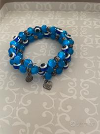 Bracciale a molla con occhio turco