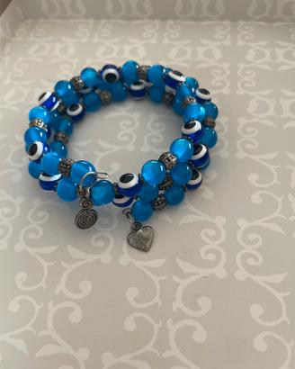 Bracciale a molla con occhio turco