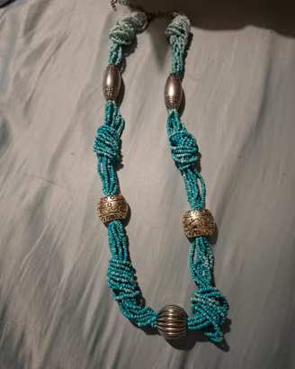 colonna corallo azzurro e argento 