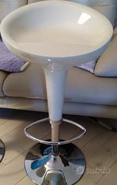 N 2 Sgabelli bar/ cucina bianco e acciaio 