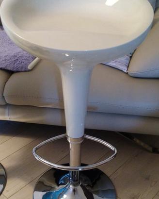 N 2 Sgabelli bar/ cucina bianco e acciaio 