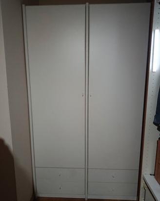 Armadio bianco con 2 ante 4 cassetti