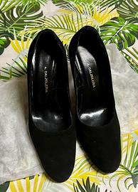 Scarpe tacco 9 artigianali made in Italy nere (34)