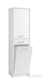 Mobile bianco  45x38x170h cm con portabiancheria