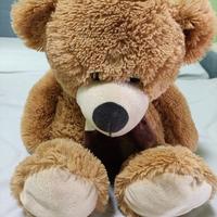 Morbidissimo peluche orsetto marrone con sciarpa