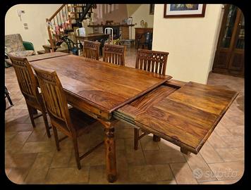 Tavolo da Pranzo Allungabile in Palissandro 