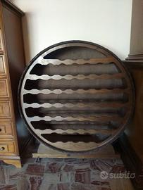 Cantinetta portabottiglie a botte rotonda in legno