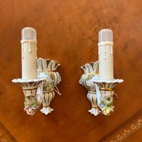 Appliques candela in ceramica di Capodimonte