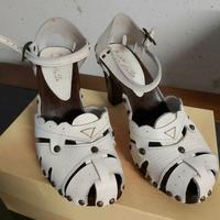 Scarpe originali legno e pelle con tacco nr.38
