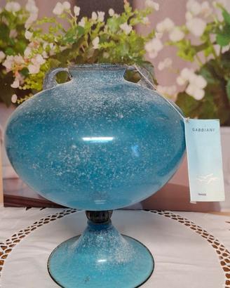 Vaso Anfora Murano azzurro