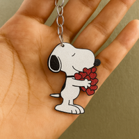 Portachiavi di San Valentino "Snoopy con cuori"