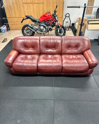 Divano vera pelle vintage anni 50