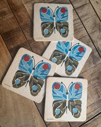 Sottobicchieri vinatge anni 60 farfalla