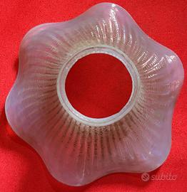 Antico Paralume "Tulipe" in Vetro Opalescente Rosa