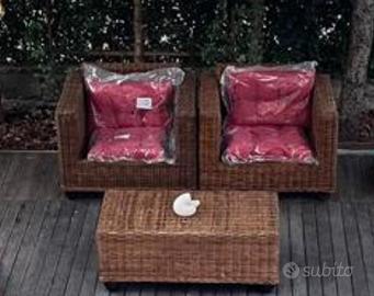 SET RATTAN ORIGINALE 3 PEZZI