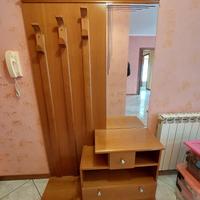 Appendiabiti+scarpiera in legno 