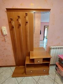 Appendiabiti+scarpiera in legno 
