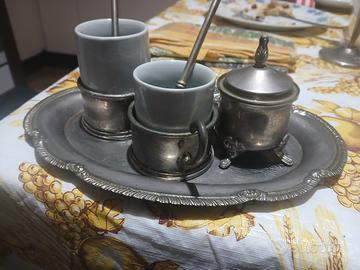 servizio da te ,piu portacandele in peltro