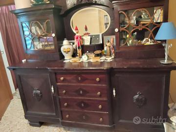  Credenza Buffet Antica con Vetrina e Sp