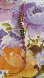 Braccialetto Tribale Teschio bianco e perline