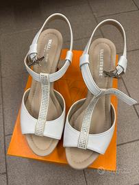 Sandali panna con tacco