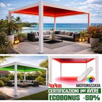 Pergola bioclimatica 4x4 motorizzata LED pensilina