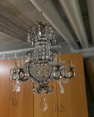 Lampadario Antico - Cristallo di Boemia - 6 Luci -