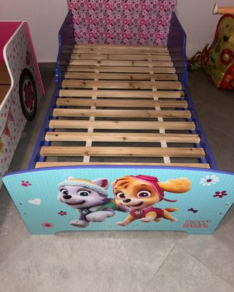 Lettino cameretta bambina Paw Patrol come nuovo