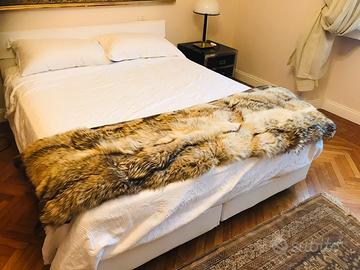 Magnifica coperta di pelliccia di lupo vintage