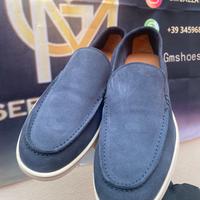 Scarpe da uomo in vera pelle blu