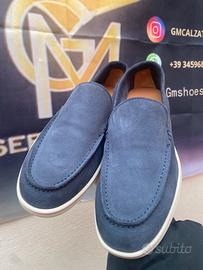 Scarpe da uomo in vera pelle blu