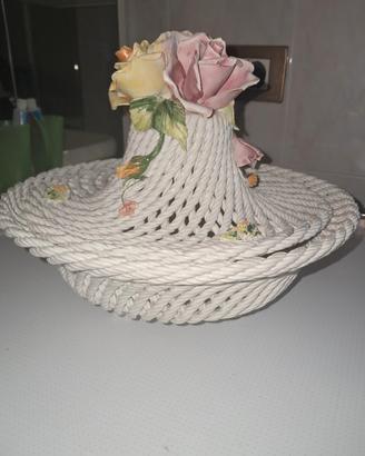 Alzata porta frutta ceramica traforata Bassano 