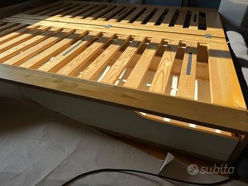 2 letti singoli contenitore in betulla IKEA MANDAL