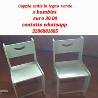 coppia sedie legno x bambini 