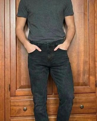 Jeans Donna Pull&Bear Neri Delavé Vita Alta IT 42