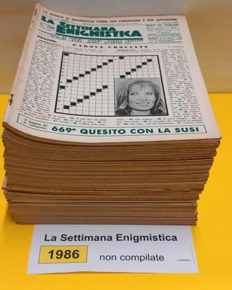 LA SETTIMANA ENIGMISTICA, anno 1986, NON compilati