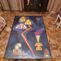 Quadro moderno astratto tipo Kandinsky con cornice