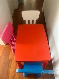 Tavolo bambini mammut ikea con tre sedie