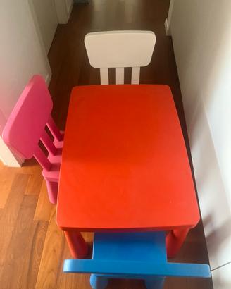 Tavolo bambini mammut ikea con tre sedie