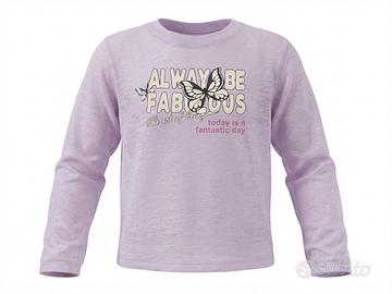 T'shirt rosa a maniche lunghe