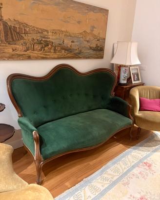 Divano foggia classica in mogano