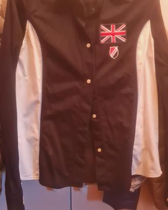 camicia con favore laterali bianche da Londra