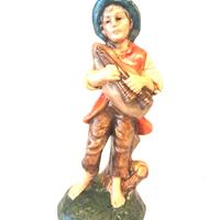 Presepe 10 cm suonatore con cornamusa CARTAPESTA